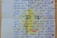 List uczniów 6 klasy szkoły św. Wiktora w Valence.