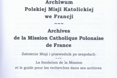 Brudzisz M. CSsR, Archiwum Polskiej Misji Katolickiej we Francji
